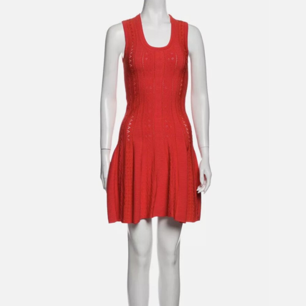 Roberto Cavalli Orange-Red Sleeveless Knit Dress (S–M, New Condition)